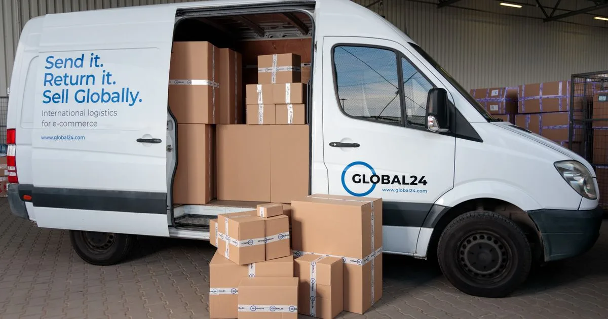 Cardboard boxes neatly loaded inside a delivery truck for shipping logistics